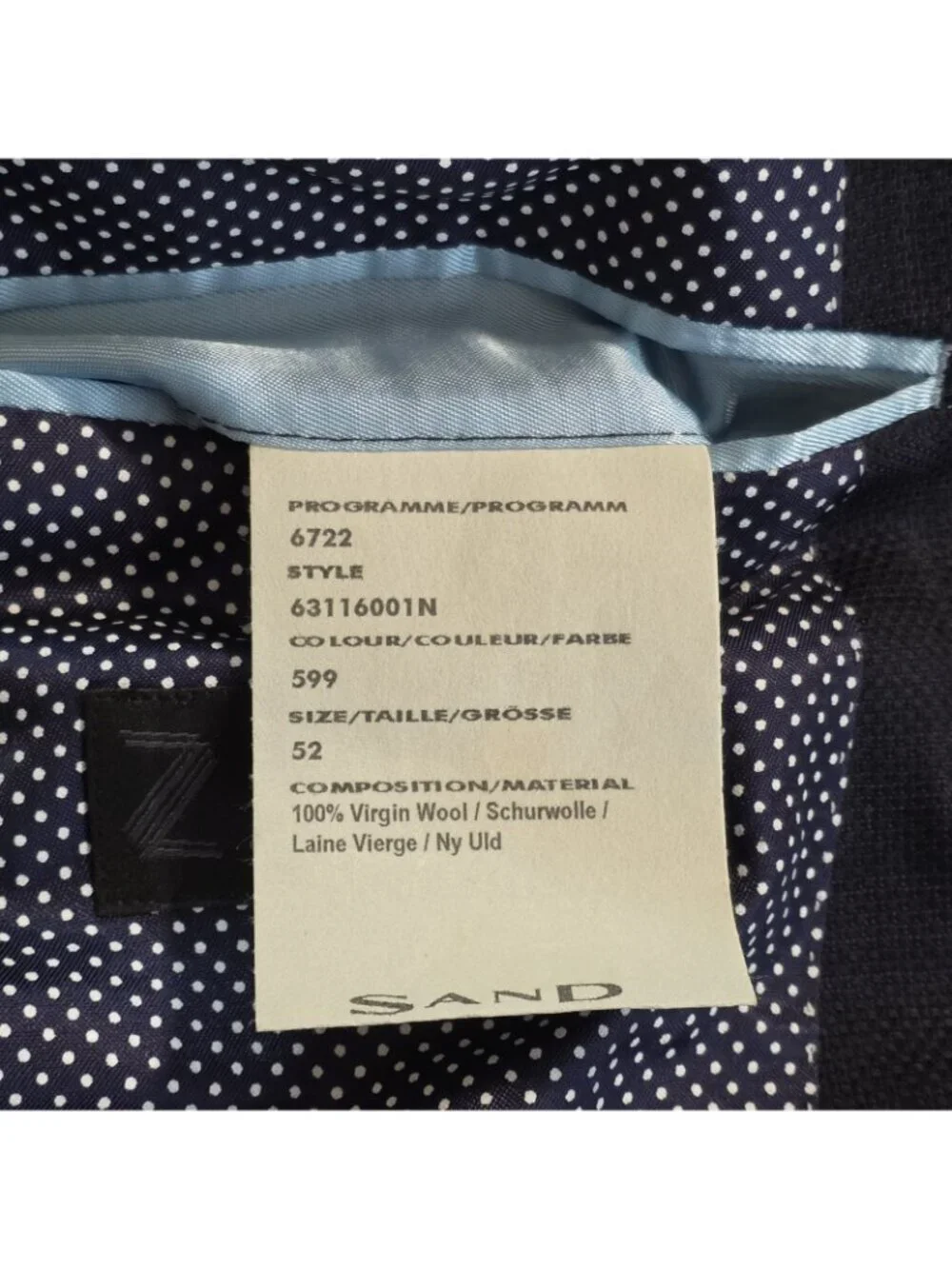 SAND Copenhagen Wool Blazer 52IT 42R Navy Plaid Soul Zignone Italian Fabric Edgy